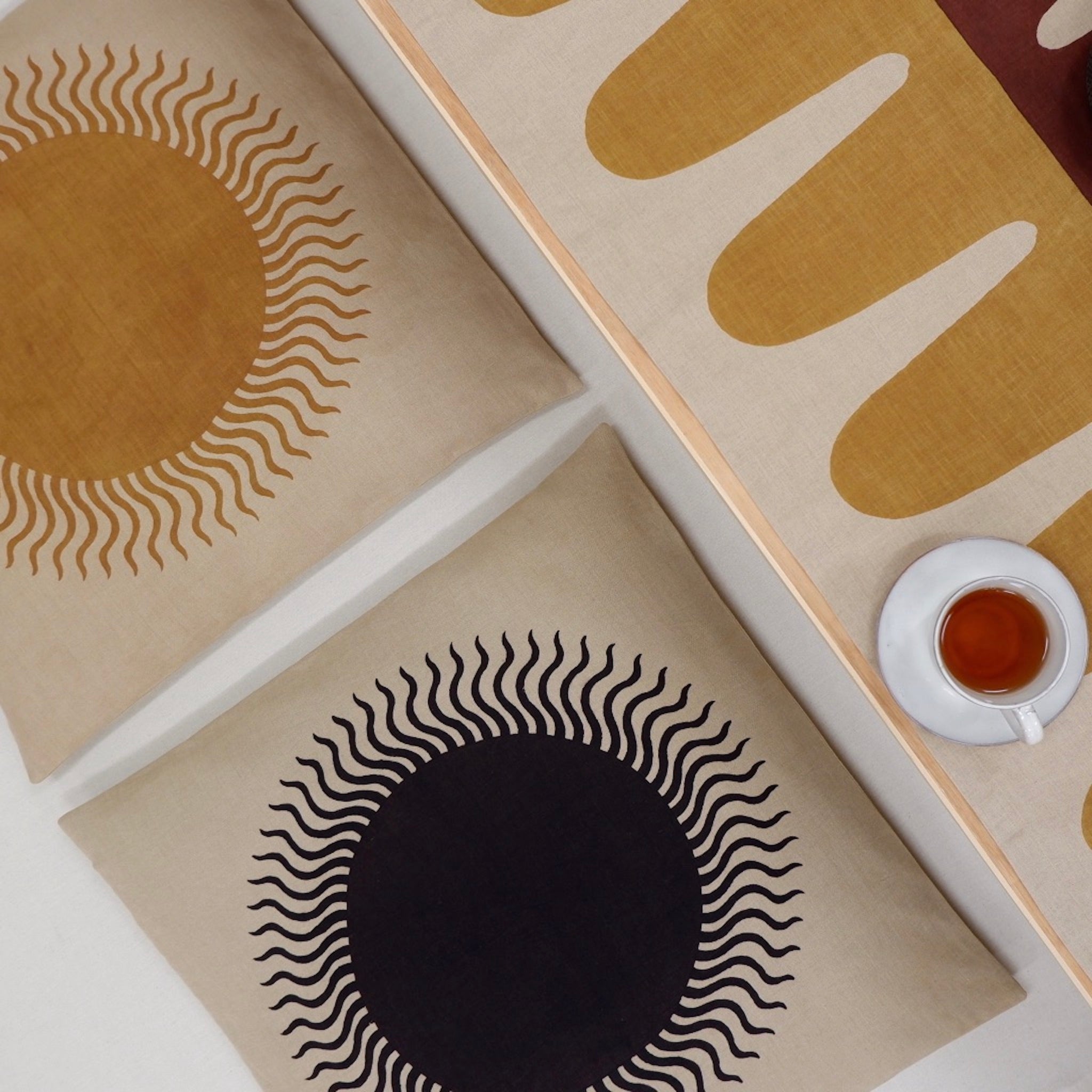 Helios floor cushion/ ochre