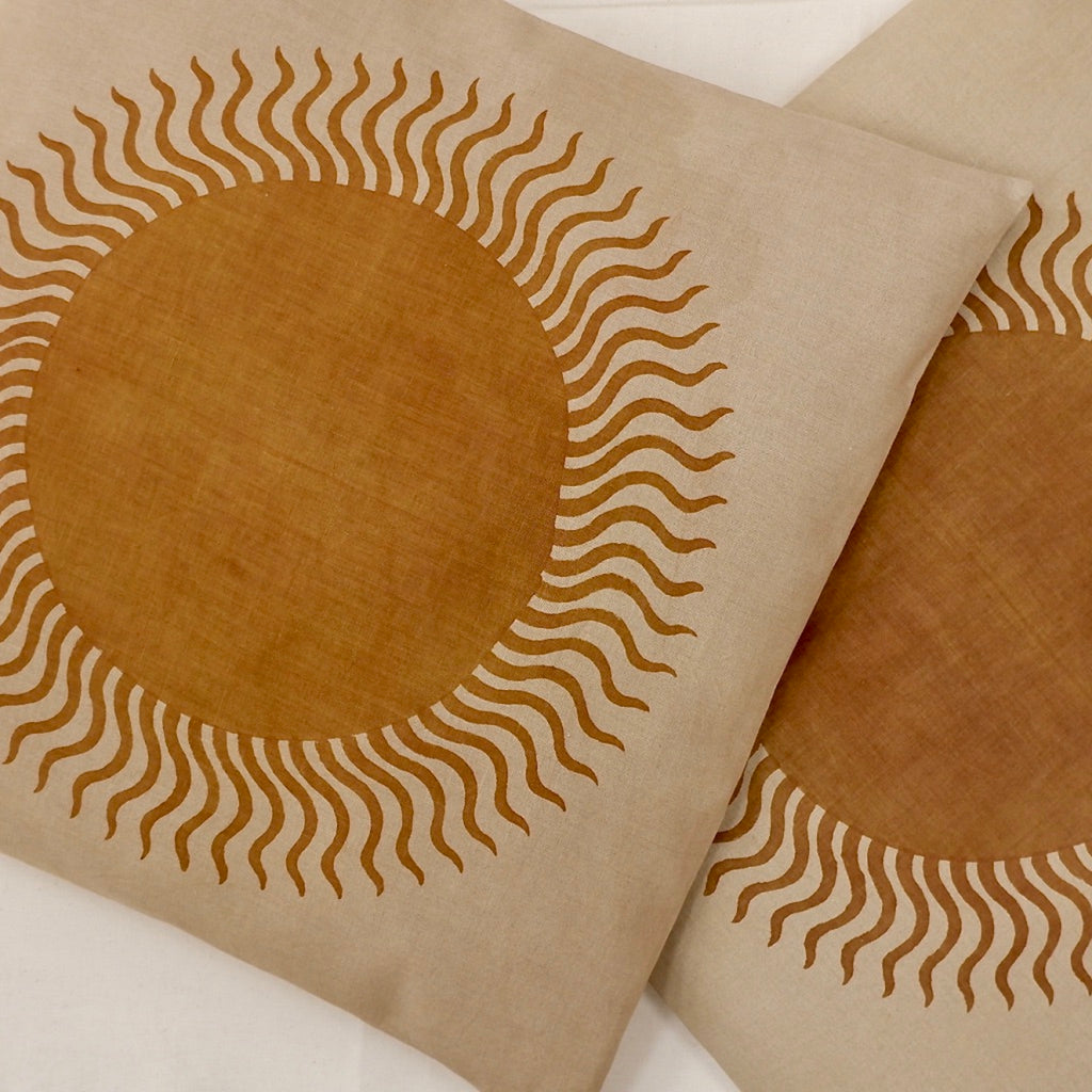 Helios floor cushion/ ochre