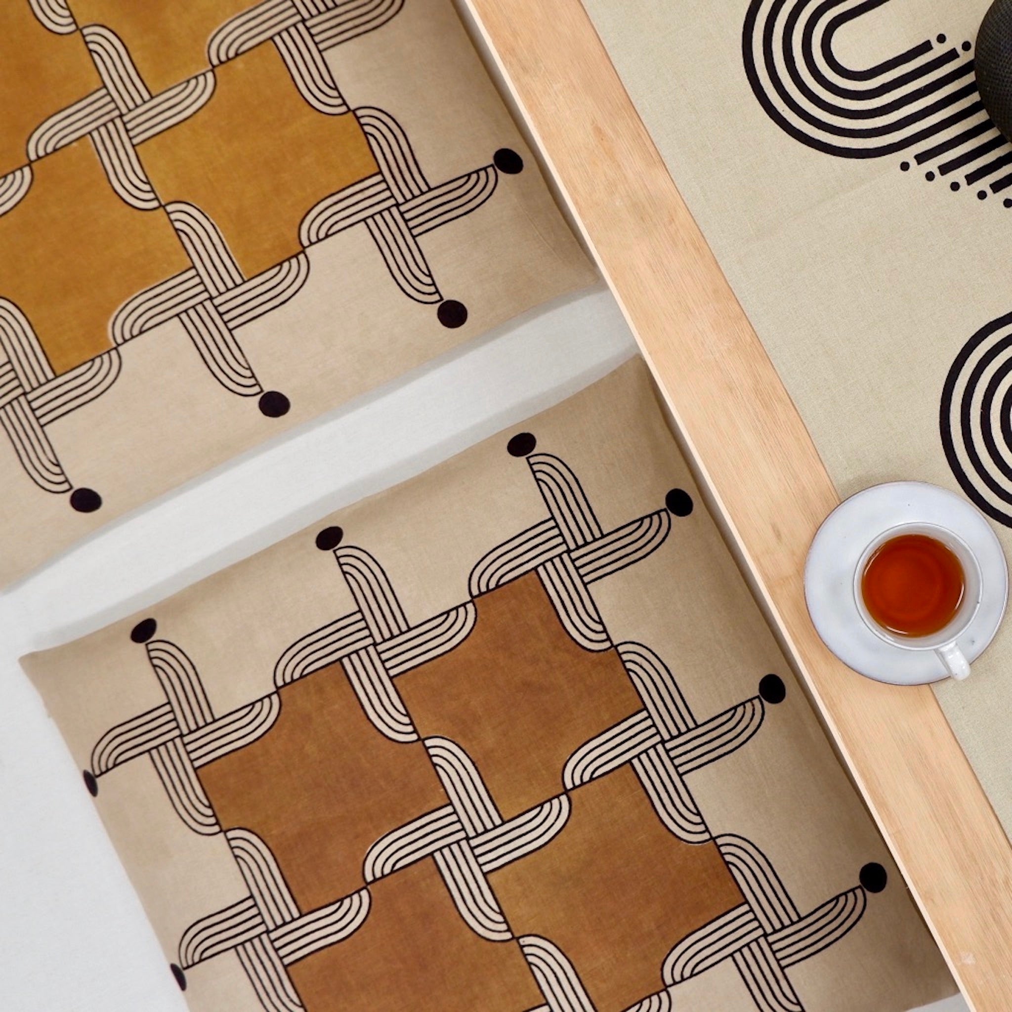 Windmill floor cushion/ ochre